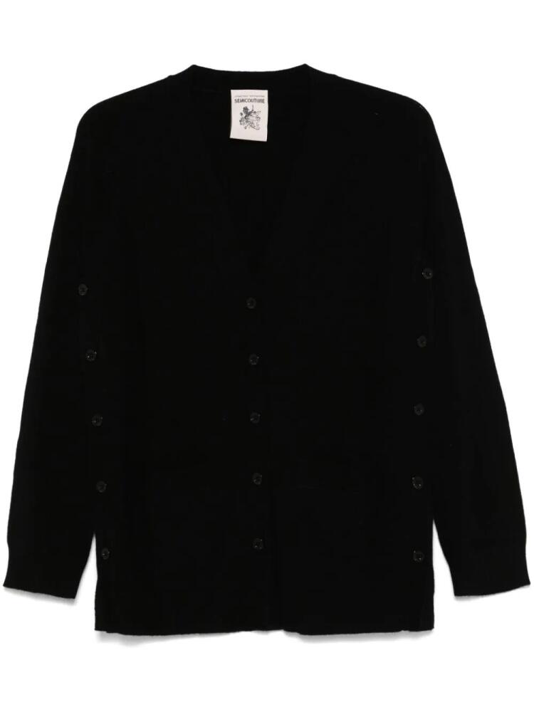 Semicouture side-slits cardigan - Black Cover