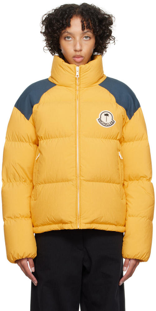 Moncler Genius Moncler x Palm Angels Yellow & Navy Nevis Down Jacket Cover