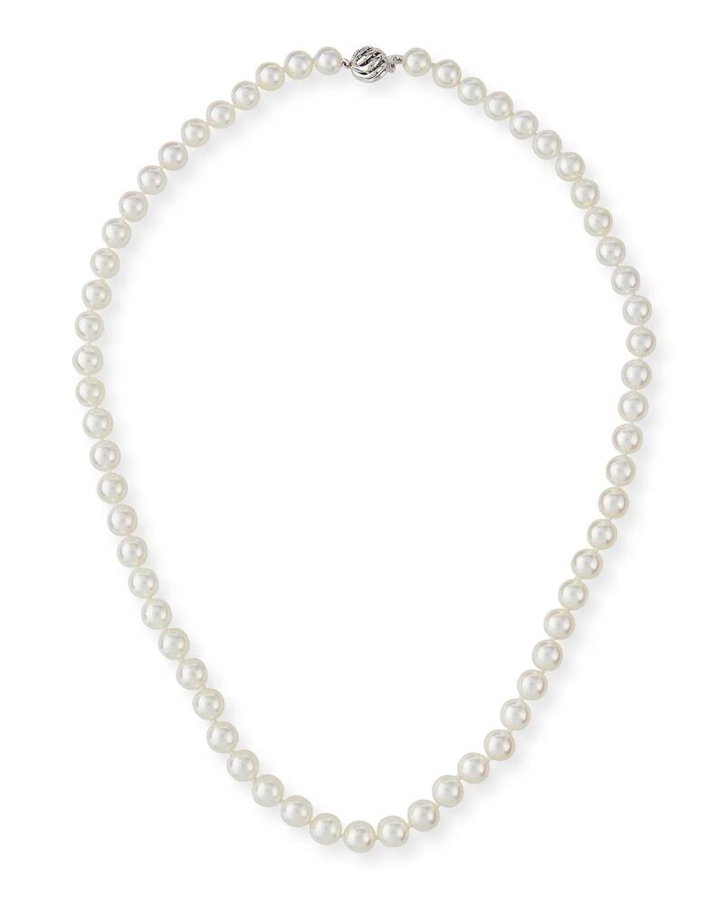 Belpearl 18k White Gold Classic Akoya Cultured Pearl Necklace, 6.5x7mm Cover