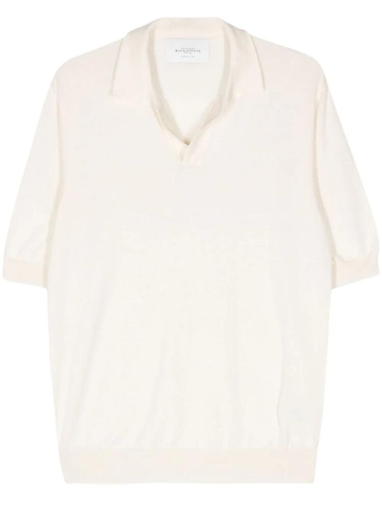 Ballantyne fine-ribbed polo shirt - Neutrals Cover