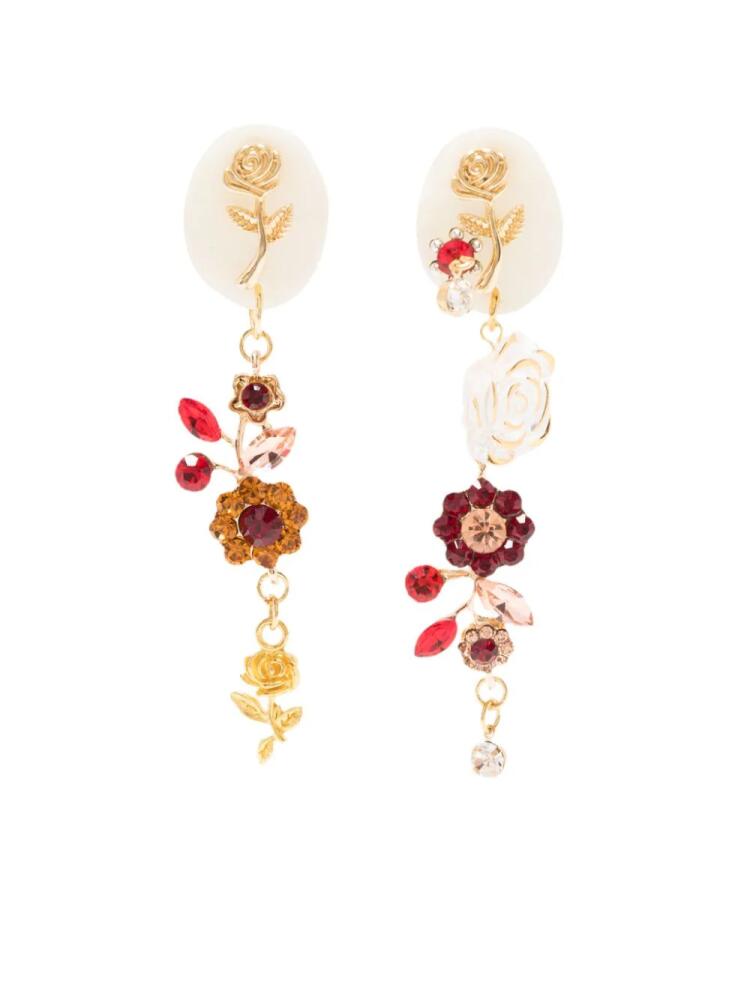 Amir Slama floral crystal-embellished earrings - Gold Cover