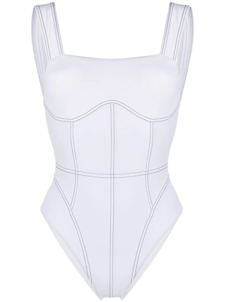 Noire Swimwear scoop-back one-piece swimsuit - White Cover