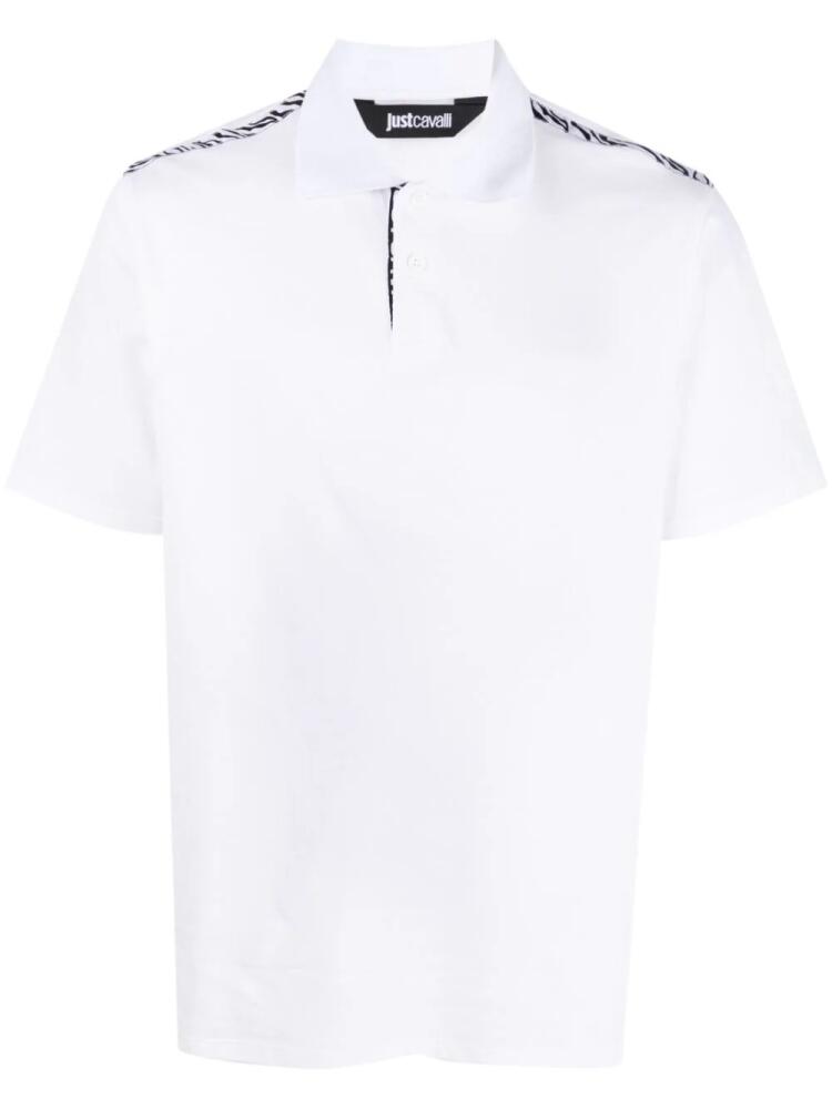 Just Cavalli animal-print piqué polo shirt - White Cover