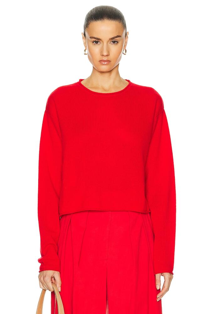 SABLYN Lance Rolled Hem Pullover Sweater in Red Cover