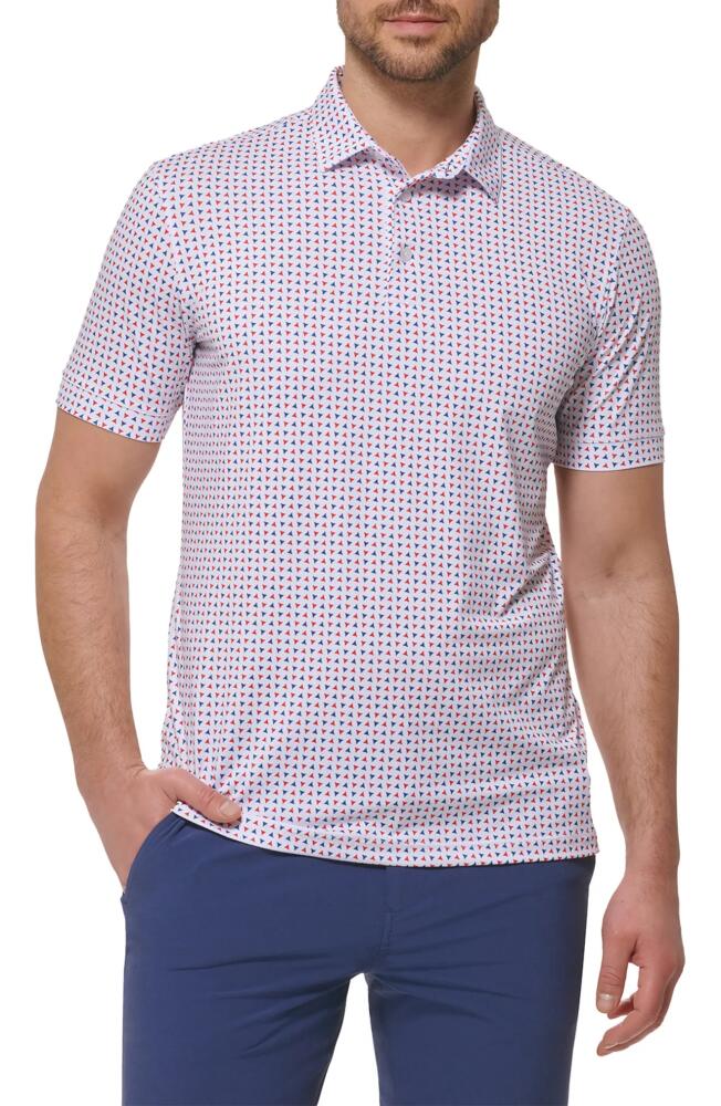 Mizzen+Main Versa Geo Print Performance Golf Polo in Hibiscus Geo Print Cover