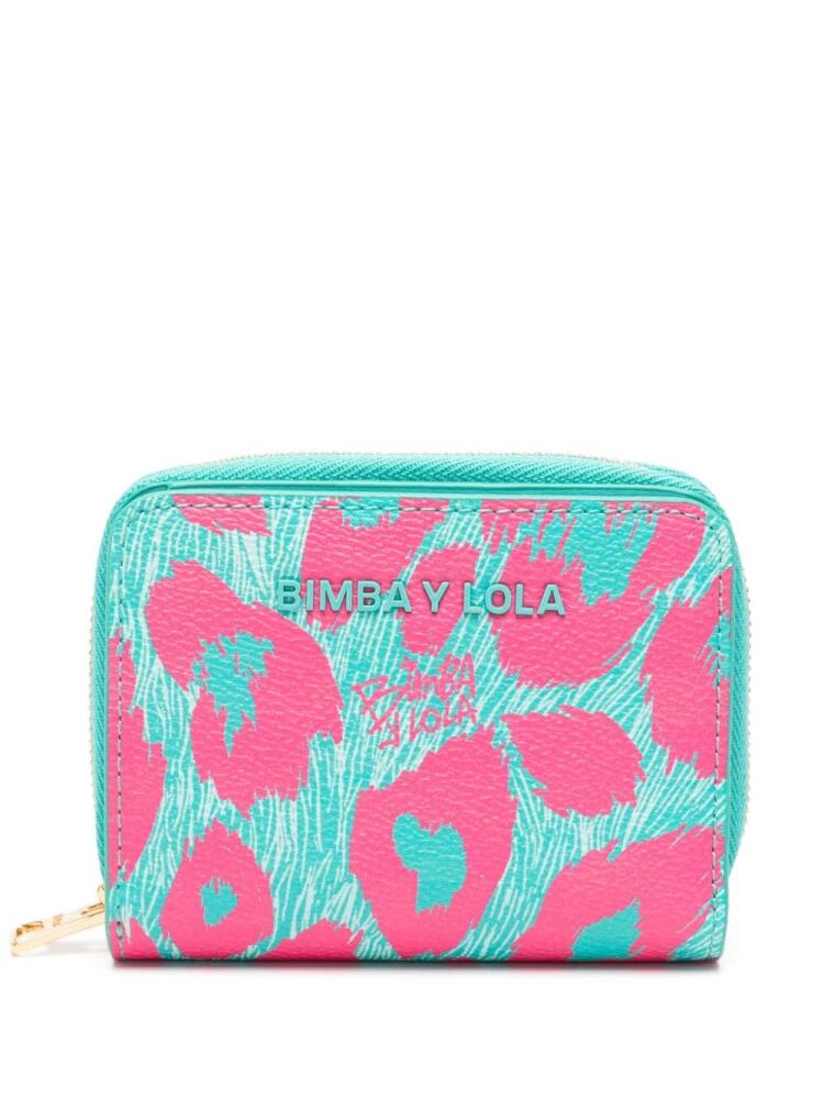 Bimba y Lola leopard-print bi-fold wallet - Blue Cover