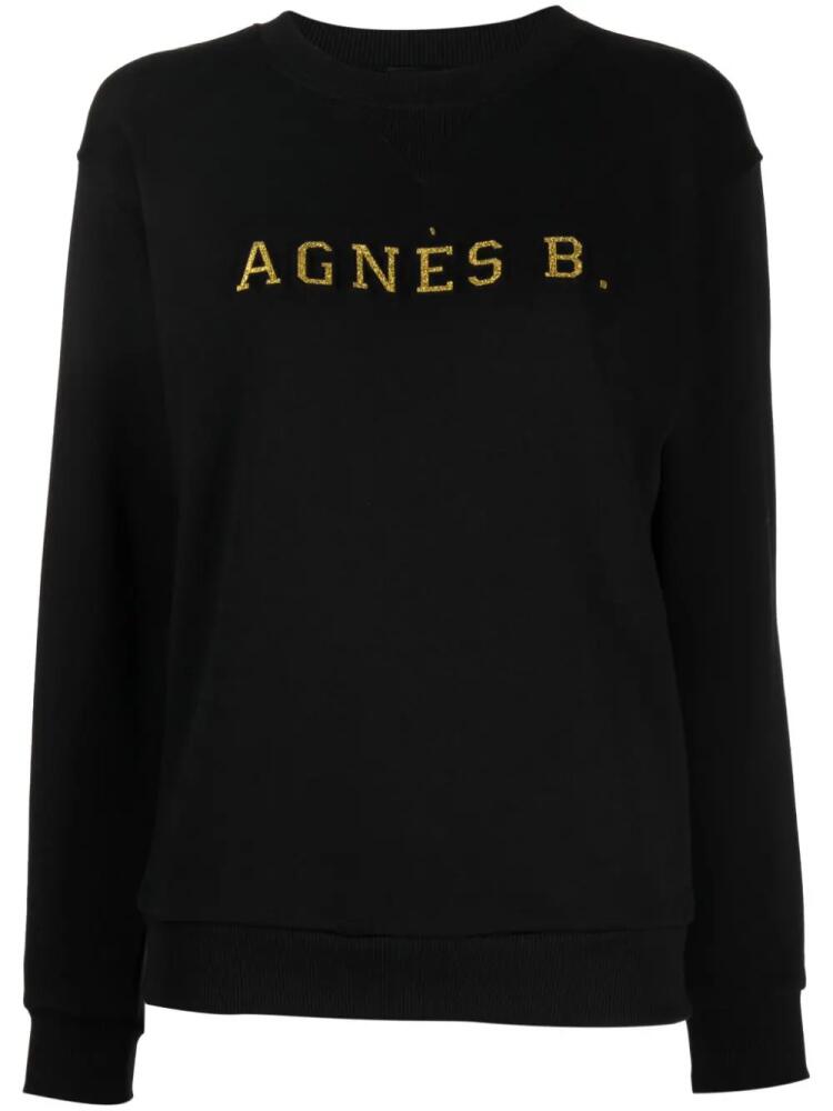 agnès b. logo-print cotton sweatshirt - Black Cover