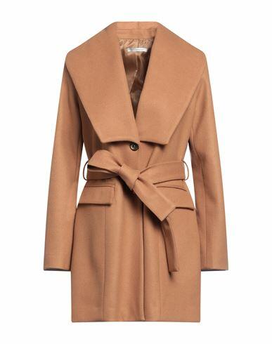 Biancoghiaccio Woman Coat Camel Acrylic, Polyethylene, Wool Cover