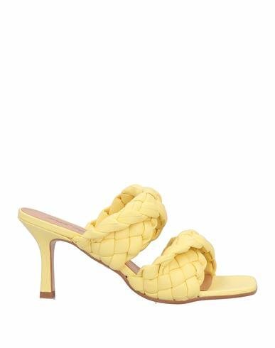 Paolo Mattei Woman Sandals Light yellow Textile fibers Cover