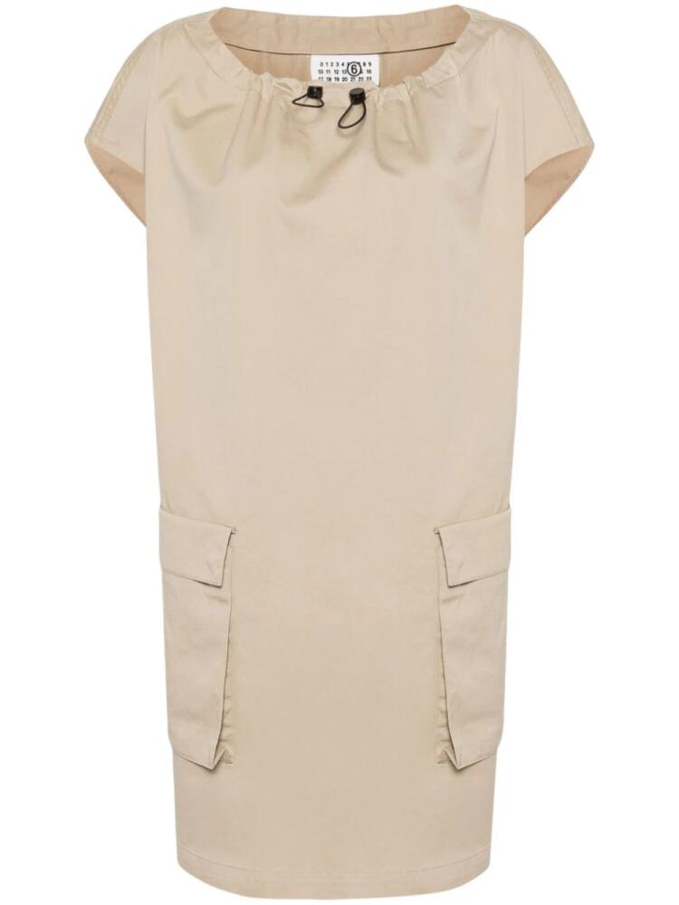 MM6 Maison Margiela cotton poplin mini dress - Neutrals Cover