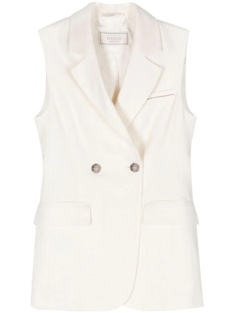 Peserico double-breasted sleeveless blazer - White Cover