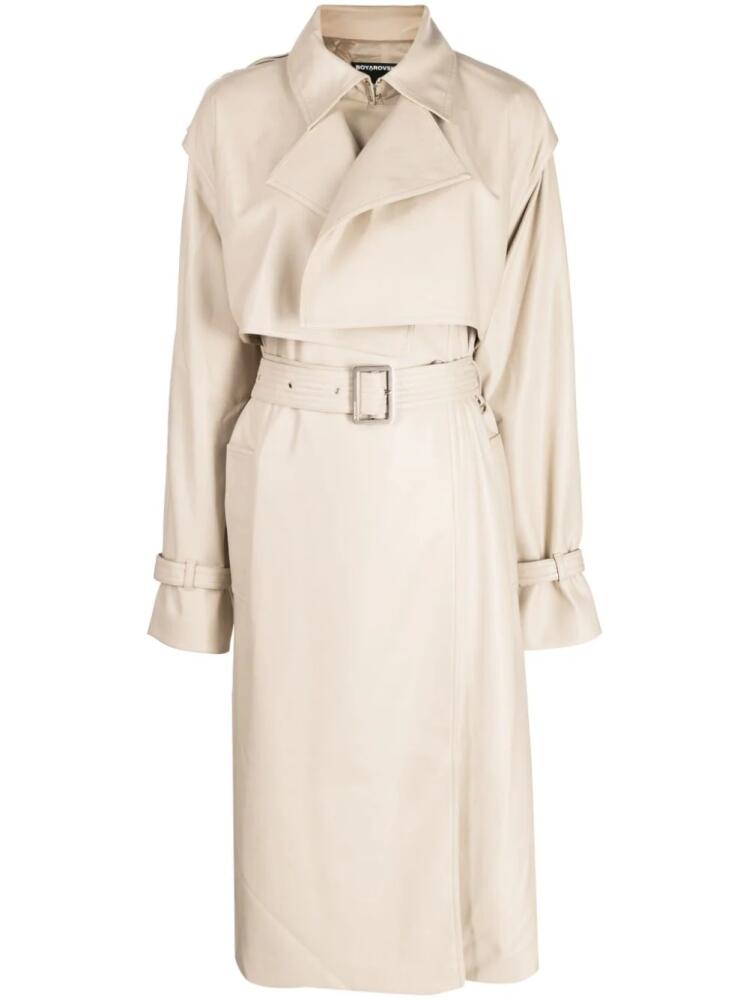 Boyarovskaya layered belted trench coat - Brown Cover