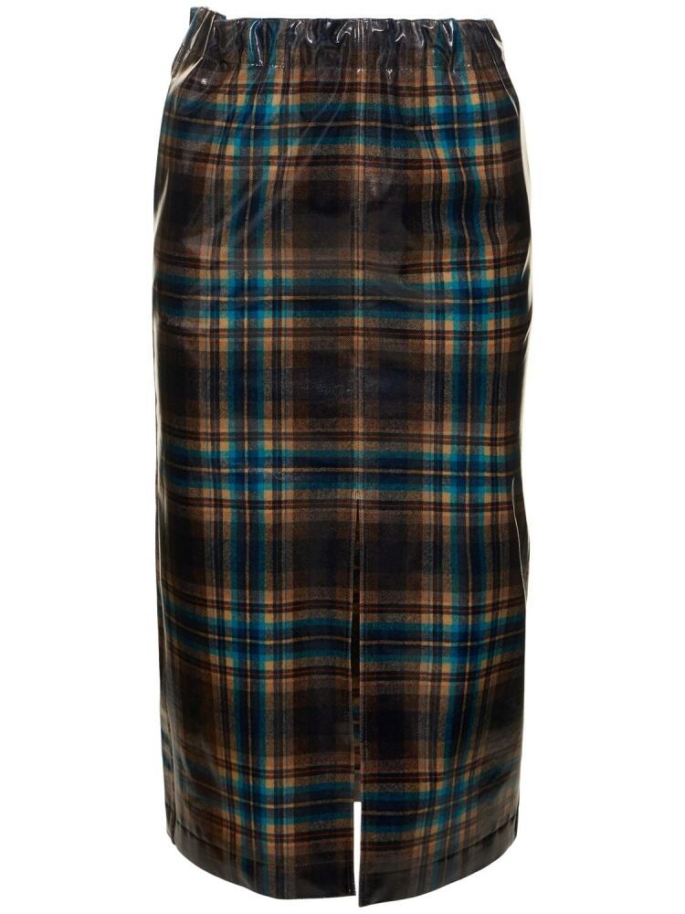 MAISON MARGIELA Check Printed Wool Midi Skirt Cover