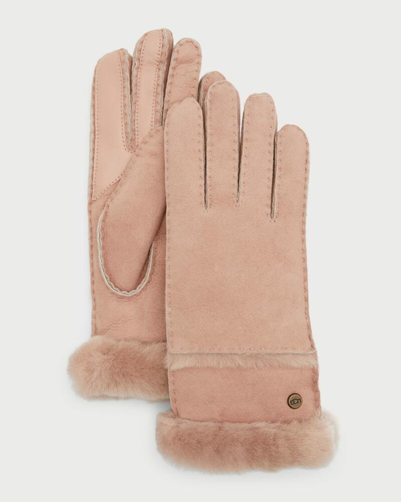 UGG Seamed Touchscreen Shearling-Lined Gloves Cover