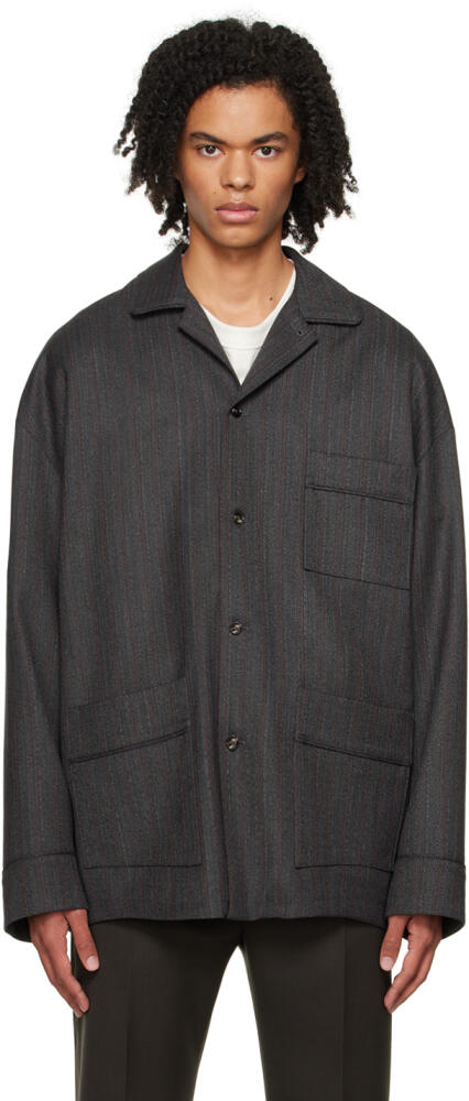 Bottega Veneta Gray Chevron Jacket Cover