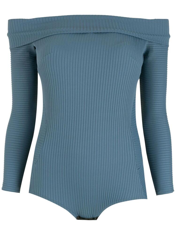 Amir Slama off-shoulder bodysuit - Blue Cover