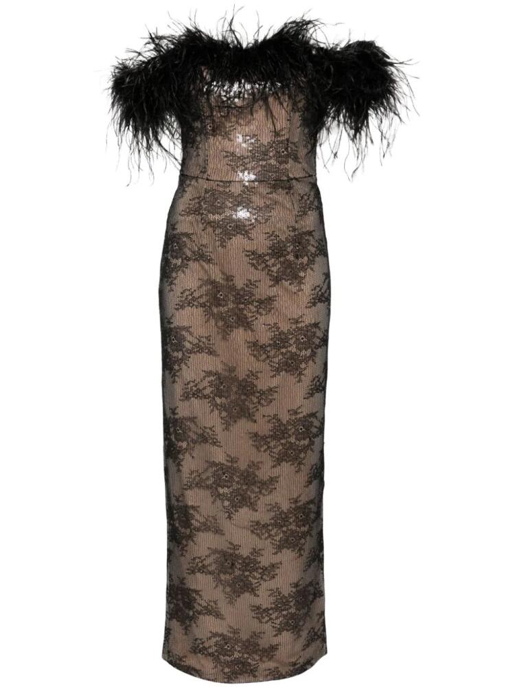 NISSA lace-overlay empire gown - Black Cover