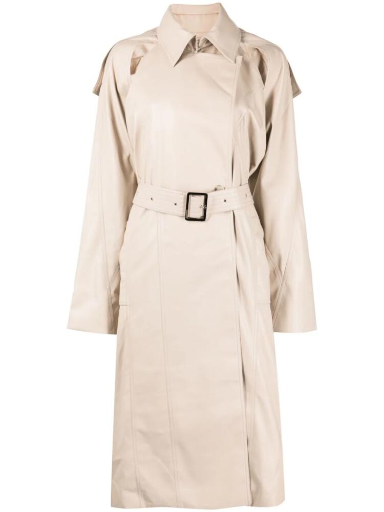 Boyarovskaya logo-patch belted trench coat - Neutrals Cover