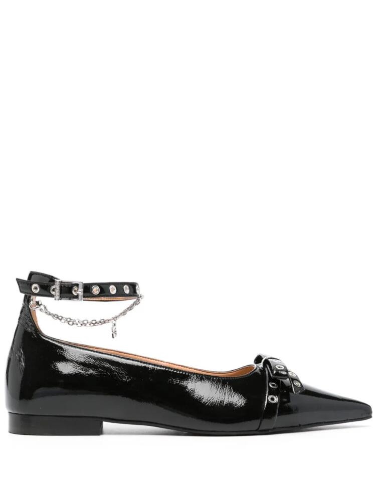 GANNI bow-detail ballet flats - Black Cover