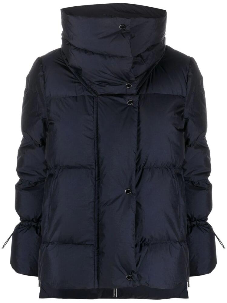 Moorer funnel-neck padded down jacket - Blue Cover