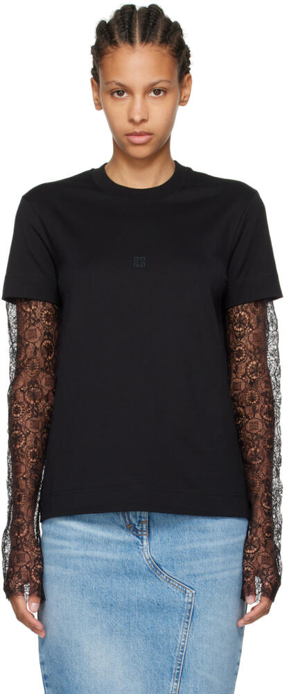 Givenchy Black Overlapped Long Sleeve T-Shirt Cover