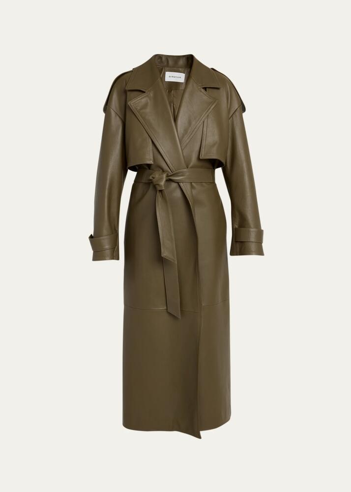 ARMARIUM Ginevra Belted Nappa Leather Trench Coat Cover