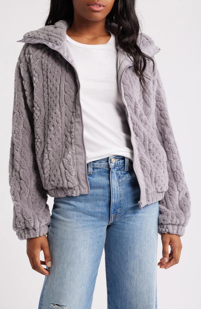 Thread & Supply Cable Stitch Fleece Jacket in Lilac Grey Cover