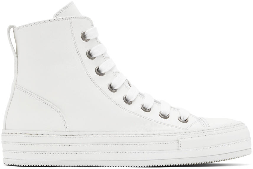 Ann Demeulemeester White Leather Raven Sneakers Cover