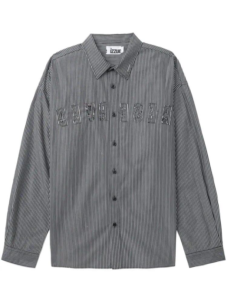 izzue striped cotton shirt - Black Cover