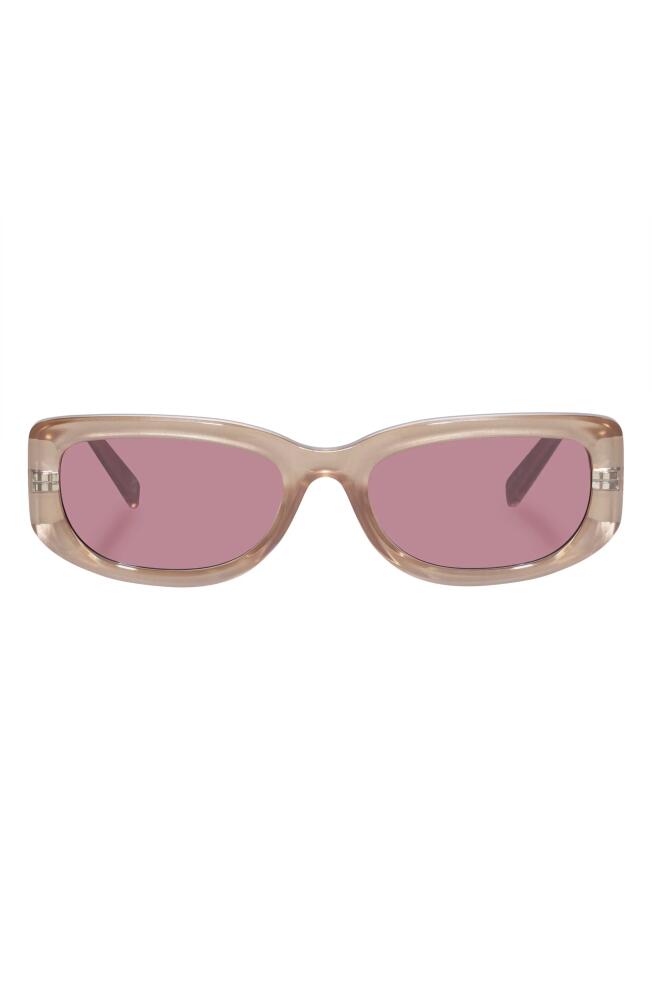 Le Specs Monopoly 55mm Rectangular Sunglasses in Pearl Champagne Cover