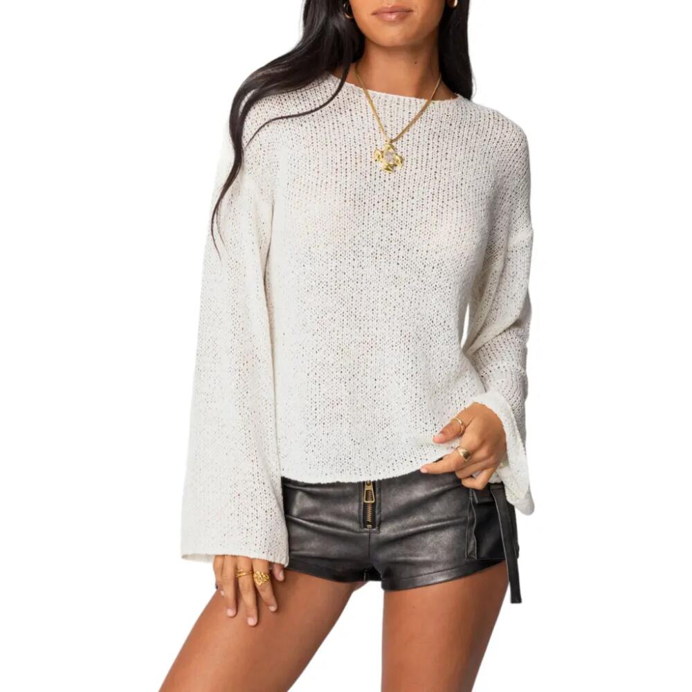 EDIKTED Relaxed Lightweight Sweater in White Cover