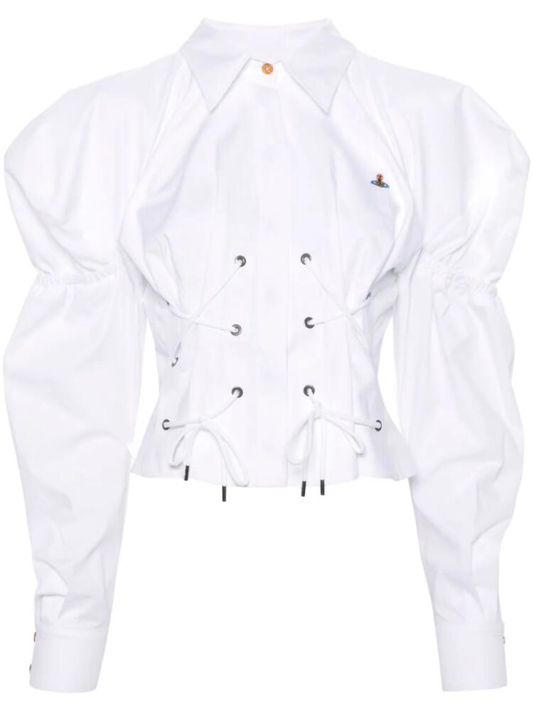 Vivienne Westwood Orb-embroidered cotton shirt - White Cover