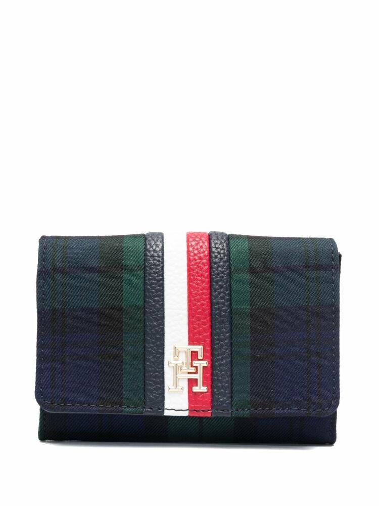 Tommy Hilfiger check-pattern fold-over purse - Blue Cover