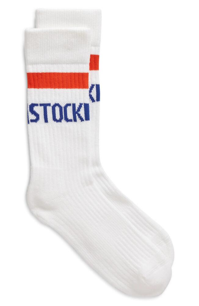 Birkenstock Stripe Logo Crew Socks in White Cover