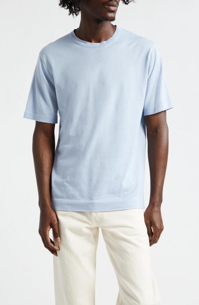 John Smedley Lorca Crewneck T-Shirt in Mirage Blue 432 Cover