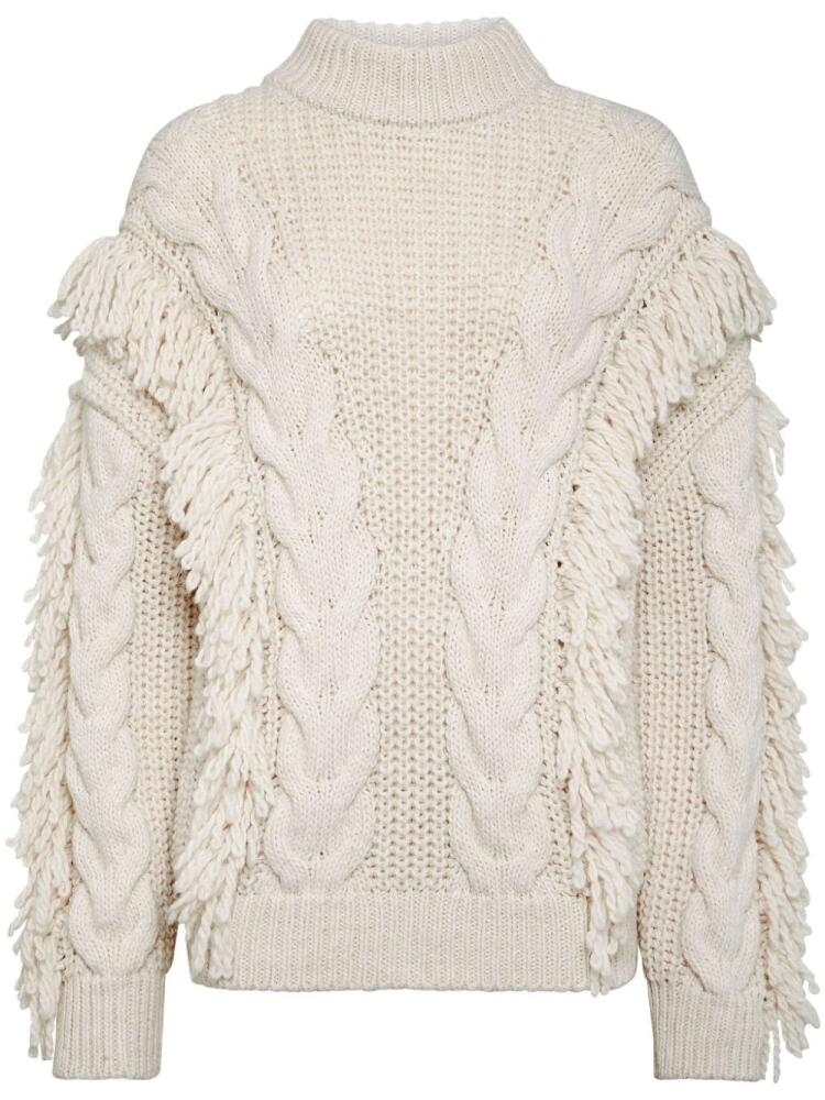 Philipp Plein skull-embroidered cable-knit jumper - Neutrals Cover