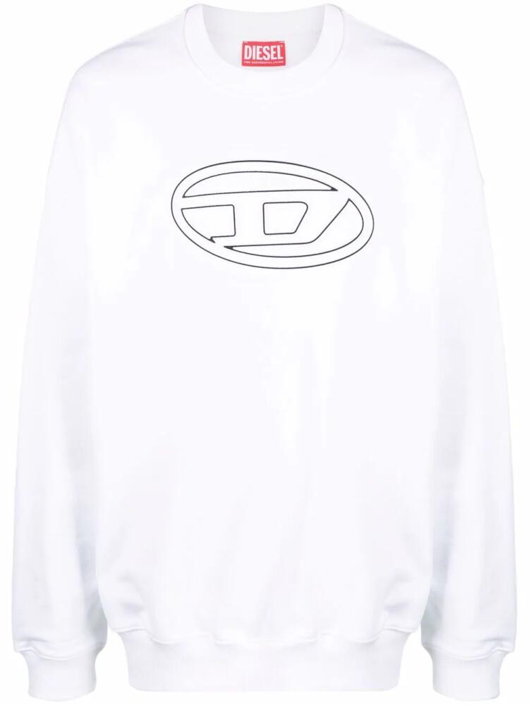 Diesel S-Mart-Bigoval cotton sweatshirt - White Cover