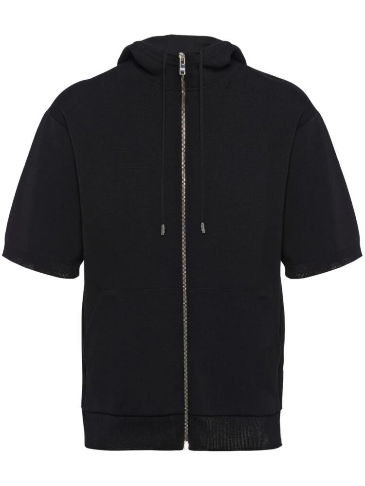 Prada zip-up cotton hoodie - Black Cover