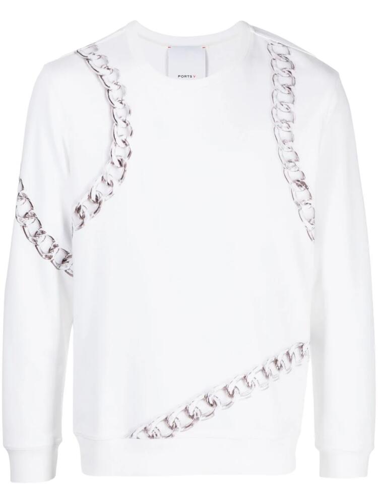 Ports V chain-link print jumper - White Cover