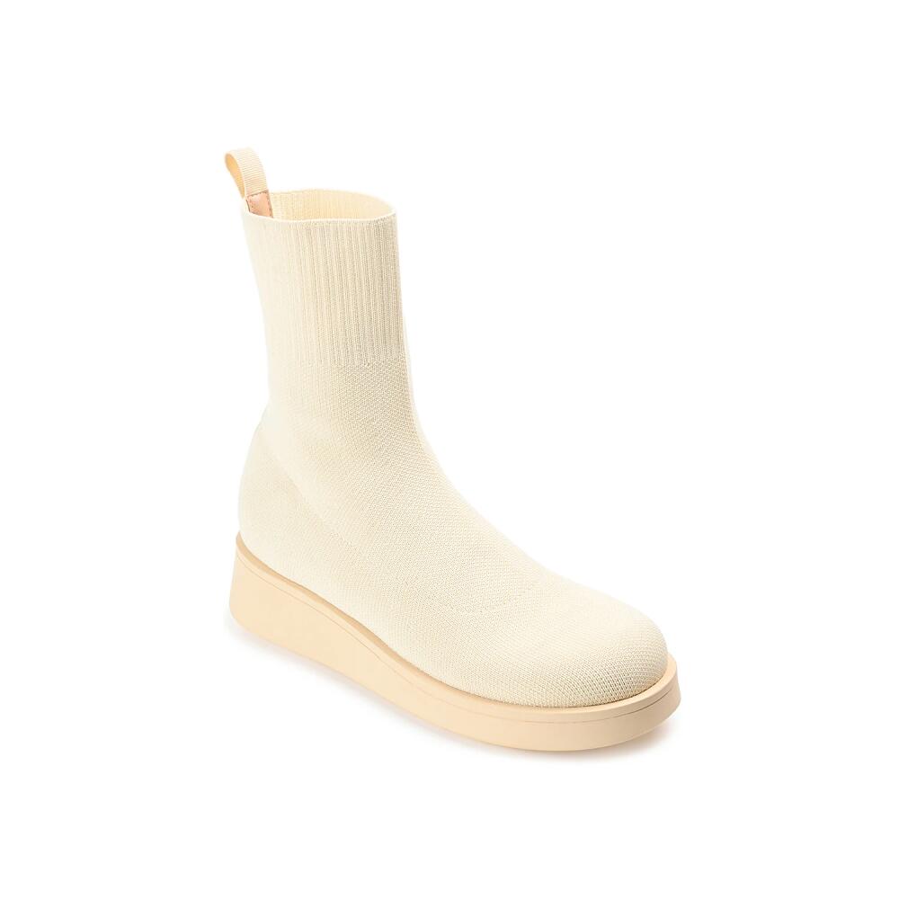 Journee Collection Ebby Platform Wedge Bootie | Women's | Cream Cover