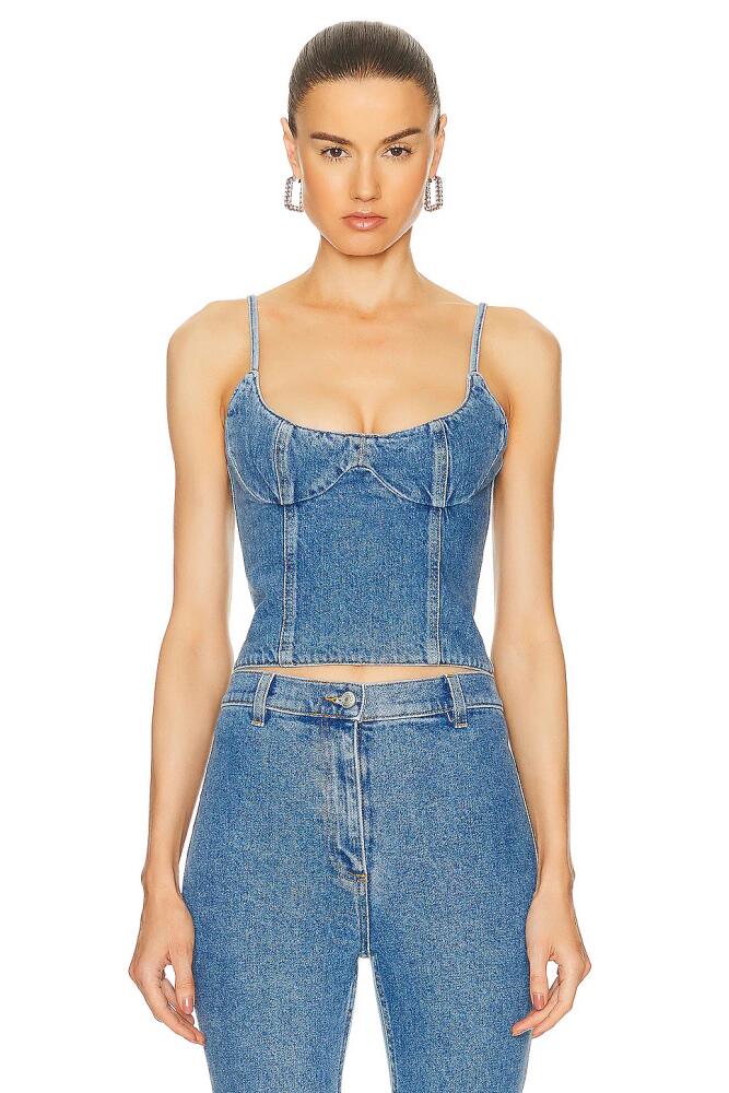 Magda Butrym Denim Tank Top in Blue Cover