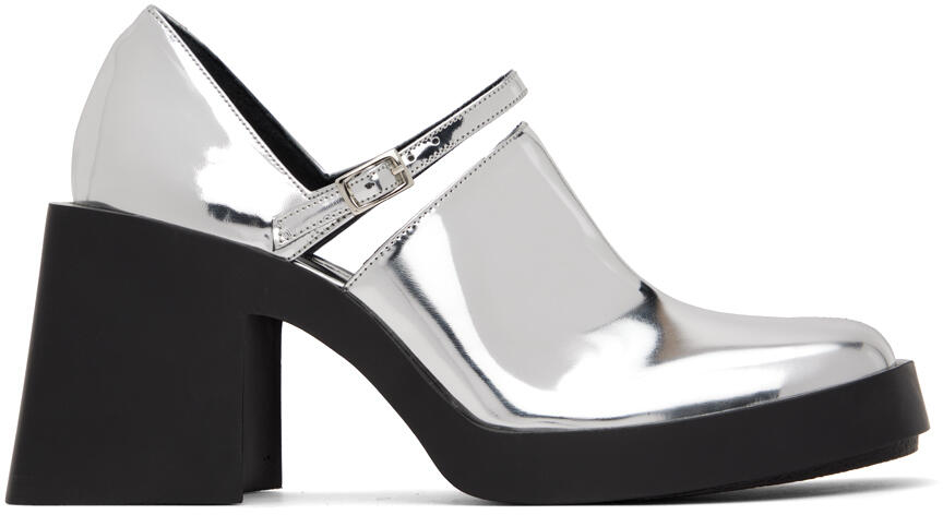 Justine Clenquet Silver Kim Mary Jane Heels Cover