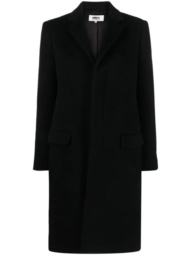 MM6 Maison Margiela virgin wool-mohair blend coat - Black Cover