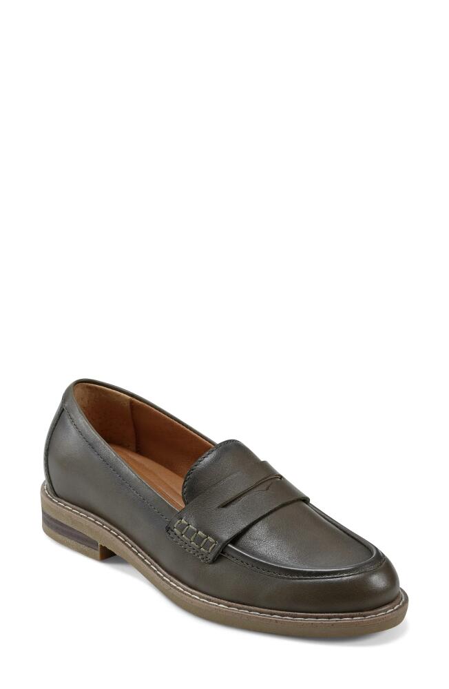 Earth Javas Penny Loafer in Dark Olive Cover