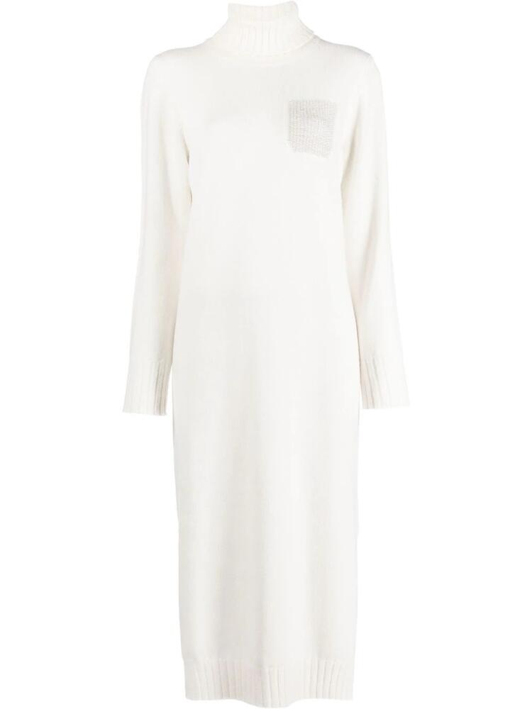 Peserico roll-neck knitted jumper dress - White Cover