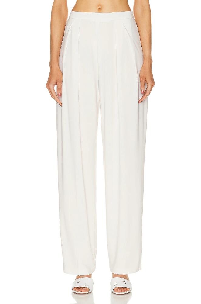 Norma Kamali Tapered Pleated Trouser in Cream Cover