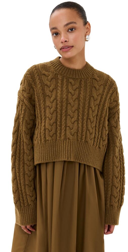 Cecilie Bahnsen Vibeke Jumper Fisherman Knit Light Brown Sweater Light Brown Cover