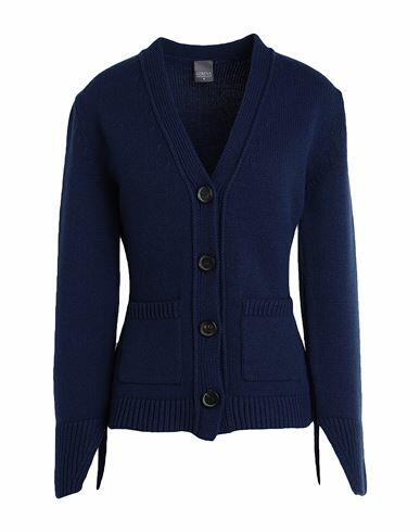 Lorena Antoniazzi Woman Cardigan Navy blue Virgin Wool, Cashmere, Silk Cover