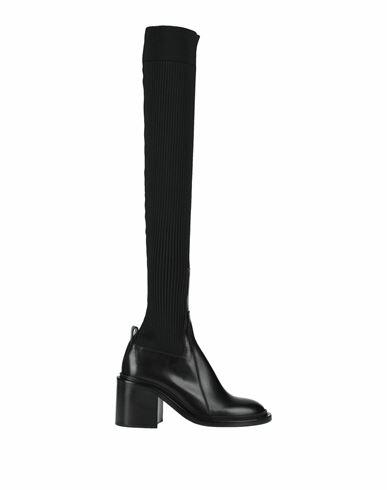 Jil Sander Woman Boot Black Textile fibers, Soft Leather Cover