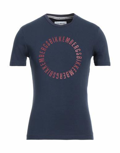 Bikkembergs Man T-shirt Navy blue Cotton, Elastane Cover